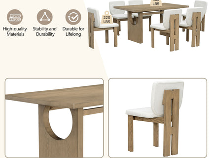 Dining Table Set For 6 With Upholstered Chairs