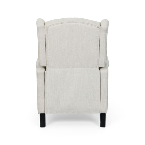 Contemporary Tufted Fabric Push Back Recliner - Beige