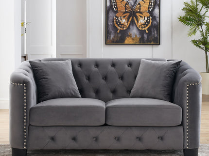 Modern Chesterfield Sofa With Tufted Backrest For Living Room