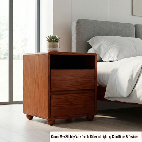 Nightstand With 2 Drawers And Shelves