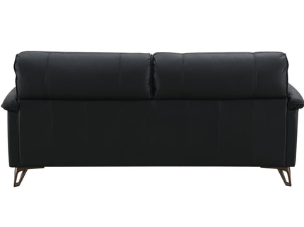 Eilene - Top Grain Leather Loveseat - Black