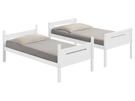 Bunk Bed With Built In Ladder, Safety Guardrails And Angled Access Step