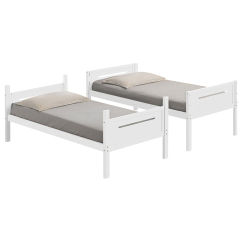 Bunk Bed With Built In Ladder, Safety Guardrails And Angled Access Step