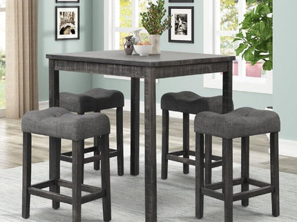 Transitional Counter Dining Set With 4 Tufted Stools