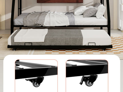 Bunk Bed For Kids, Convertible Frame With Ladders & Guardrail
