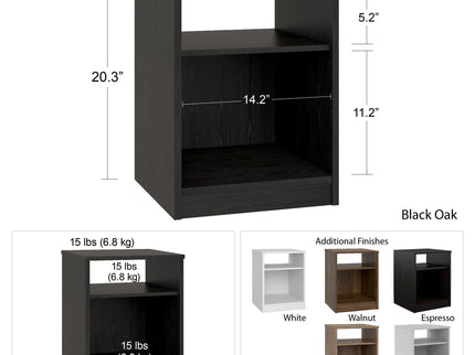 Open Shelf Nightstand - White
