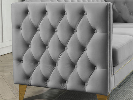 Upholstered Couch Sofa With Button Tufting For Living Room