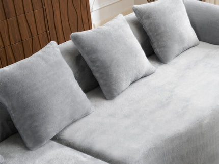 Modular L-Shape Sectional Sofa With Curved Chaise