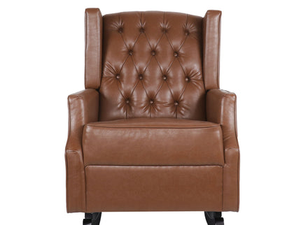 Moss - Upholstered Rocking Recliner With Diamond Tufting And Wingback - Light Brown