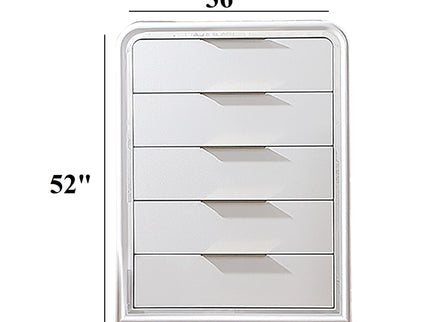 Bedroom Chest With 5 Drawers Storage Furniture - White