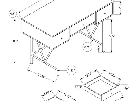 Computer Desk For Home Office, Stylish Design, Storage Drawers, Transitional