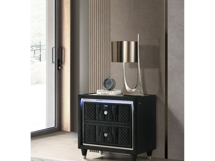 Mika - 2 Drawer LED Nightstand With USB
