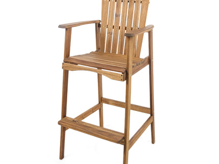 Outdoor Acacia Wood Adirondack Barstools (Set of 2)
