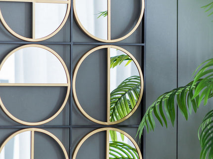 Eclectic Styling Metal Beaded Wall Mirror With Contemporary Design For Bedroom, Liveroom & Entryway