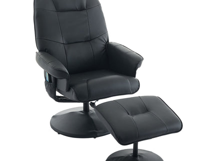 360° Swivel Reclining Chair With Wrapped Base, 5 Point Vibration Massage