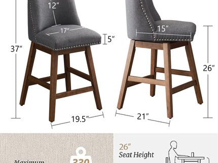 Upholstered Swivel Bar Stool