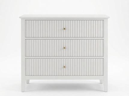 3 Drawer Nightstand, Wide With Soft Close Slides - White