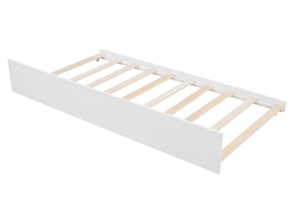 Twin Size Classic House Bed With Twin Size Trundle - White