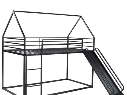 Twin Over Twin House Bunk Bed With Ladder And Slide