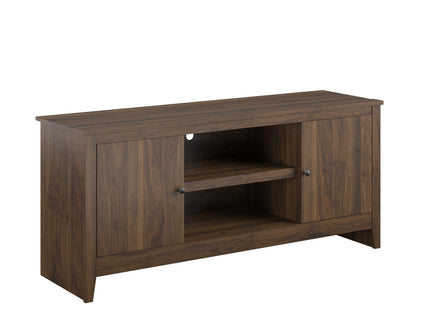TV Stand For TVs Up To 65" With Open Shelves And Storage Cabinets - Walnut