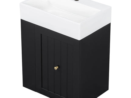 Modern Bathroom Vanity With Sink, Storage Cabinet, Drawer & Side Shelf
