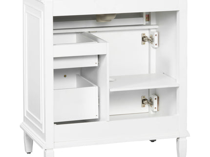 Bathroom Vanity With Sink Top, Flip Drawers, Adjustable Shelf