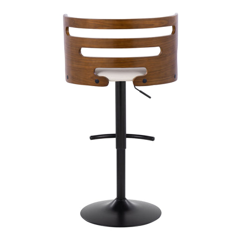 Cosi - Mid Century Modern Adjustable Barstool With Swivel With Rounded T Footrest (Set of 2)