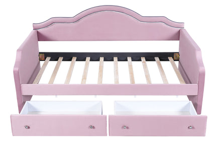 Upholstered Daybed With LED Lights And 2 Drawersme