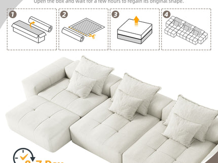 Modern Oversized Diy Combination Modular Sectional Sofa With Pillows