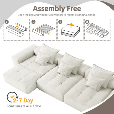Modern Oversized Diy Combination Modular Sectional Sofa With Pillows