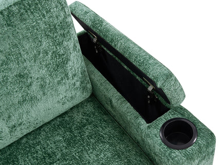 Pull Out Sofa Bed Loveseat With Twin Mattress, Cup Holders And Arm Storage