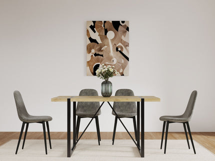 Modern Accent Dining Chairs Upholstered Seat, Metal Legs (Set of 4)
