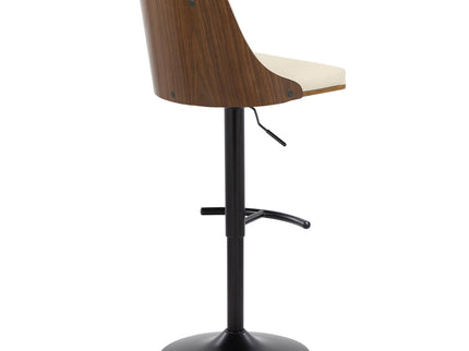 Gianna - Mid Century Modern Adjustable Barstool, Swivel With Rounded T Footrest (Set of 2)