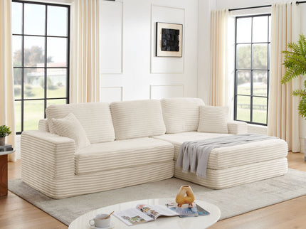 Modern Minimalist L Shape Modular Sectional Sofa, Couch