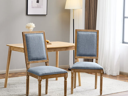 French Country Style Dining Chair With Upholstered Seating And Fluted Legs