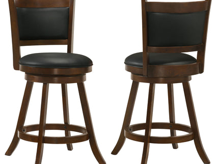 Swivel Stool With Swivel Base (Set of 2) - Black / Brown