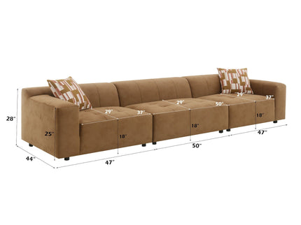 Modular Sofa Set With 2 Matching Toss Pillows - Chocolate
