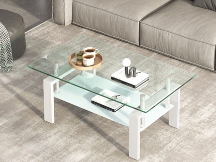 Tempered Glass Table With Storage