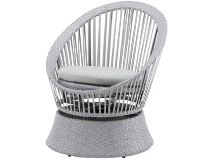 Modern Swivel Wicker Lounge Chair With Round Design
