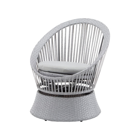 Modern Swivel Wicker Lounge Chair With Round Design