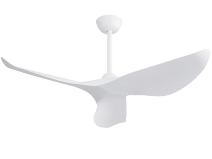 Ceiling Fan Without Light, DC Motor Remote Control Fan For Indoor / Outdoor Use - White