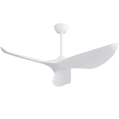Ceiling Fan Without Light, DC Motor Remote Control Fan For Indoor / Outdoor Use - White