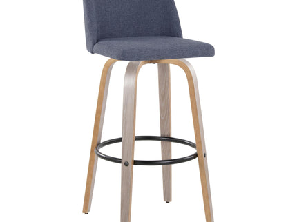Toriano - Fixed Height Contemporary Barstool With Swivel With Round Footrest (Set of 2)