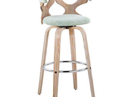 Gardenia - Contemporary Fixed Height Barstool With Swivel With Round Footrest (Set of 2)