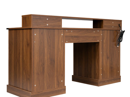 Office Desk With Charging Station & Storage Cabinet