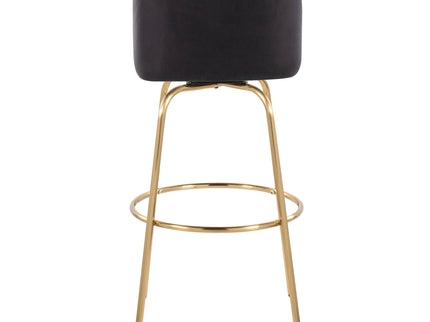 Toriano - Contemporary Fixed Height Barstool With Swivel And Round Footrest (Set of 2)