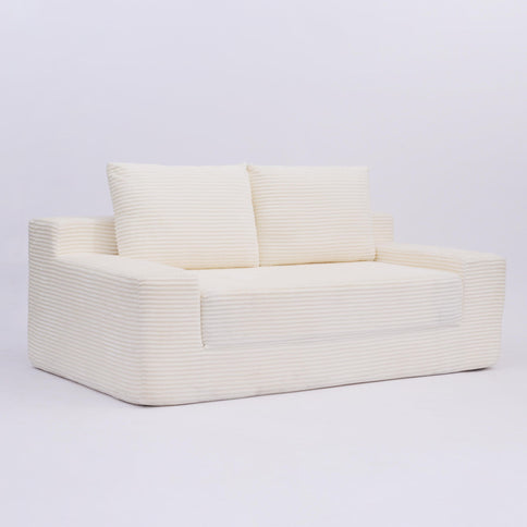 Comfortable Deep Seat Loveseat Sofa Bed, Reversible Cushion With Pillows