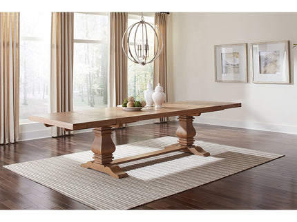 Allende - Extension Dining Table With Double Pedestal Base - Honey
