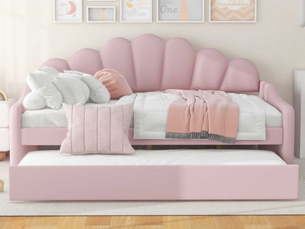 Upholstery Daybed Frame With Shell Shaped Backrest