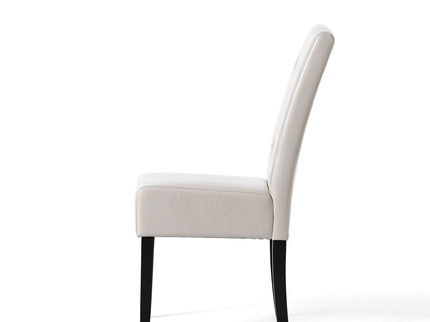 Carter - 5 Tuft Dining Chair With Button Tufted Backrest And Espresso Legs - Ivory